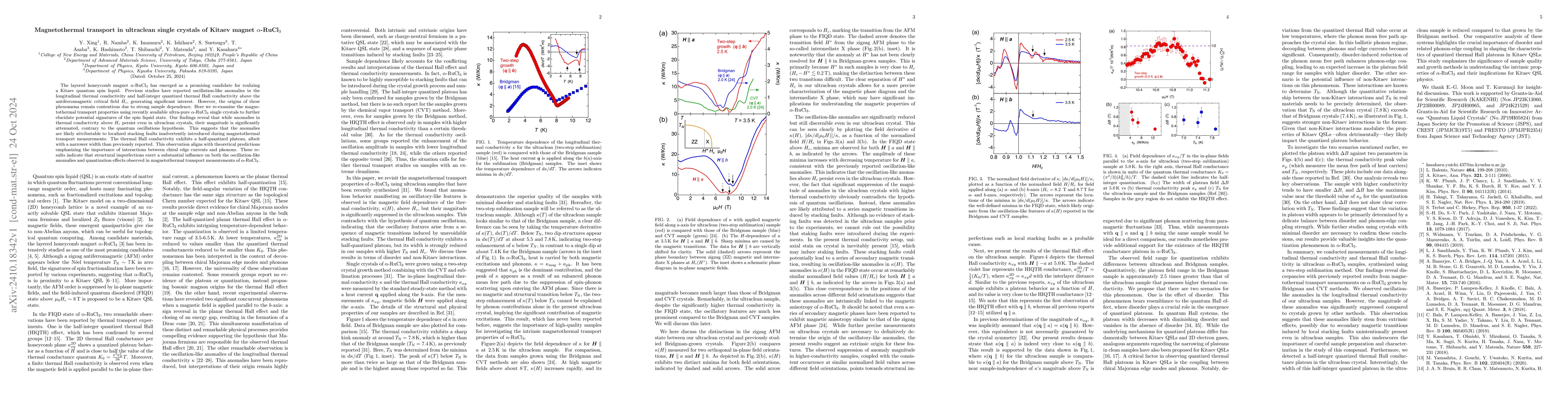 Thumbnail for Magnetothermal transport in ultraclean single crystals of Kitaev magnet
  $α$-RuCl$_3$