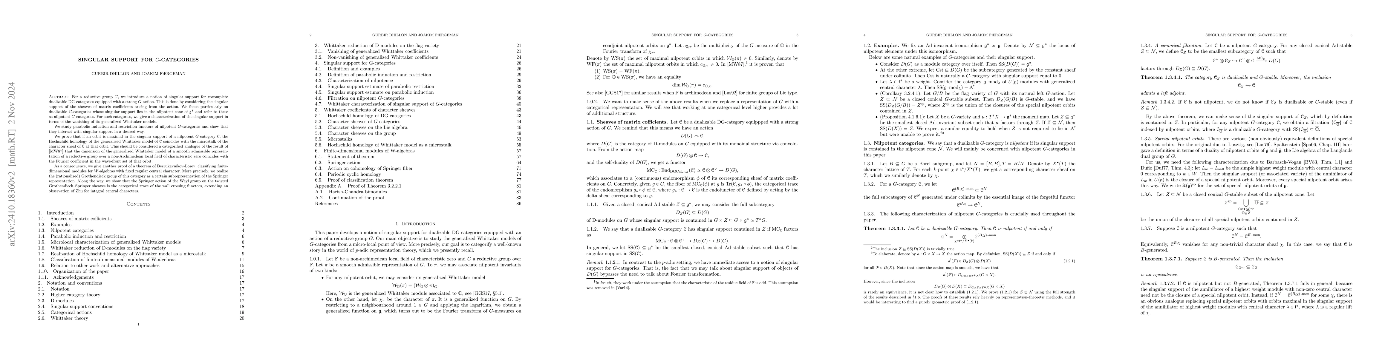 Thumbnail for Singular support for G-categories