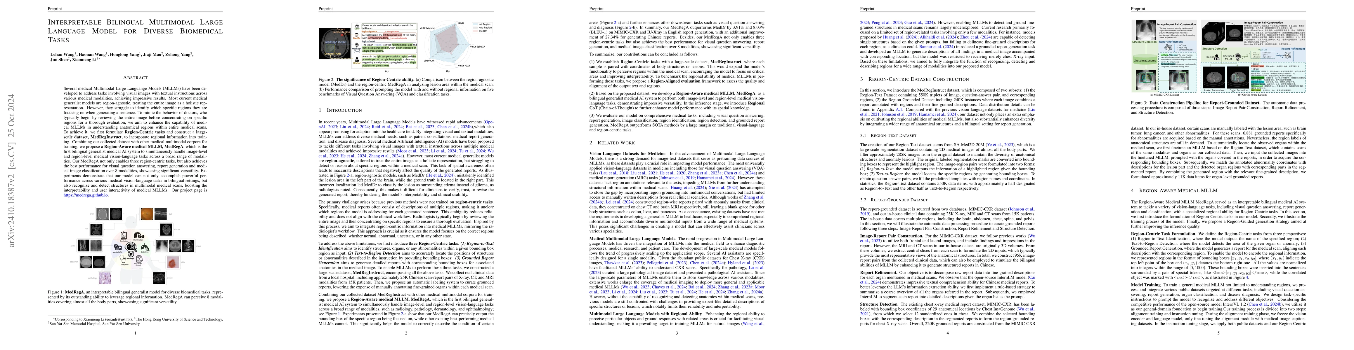 Thumbnail for Interpretable Bilingual Multimodal Large Language Model for Diverse
  Biomedical Tasks
