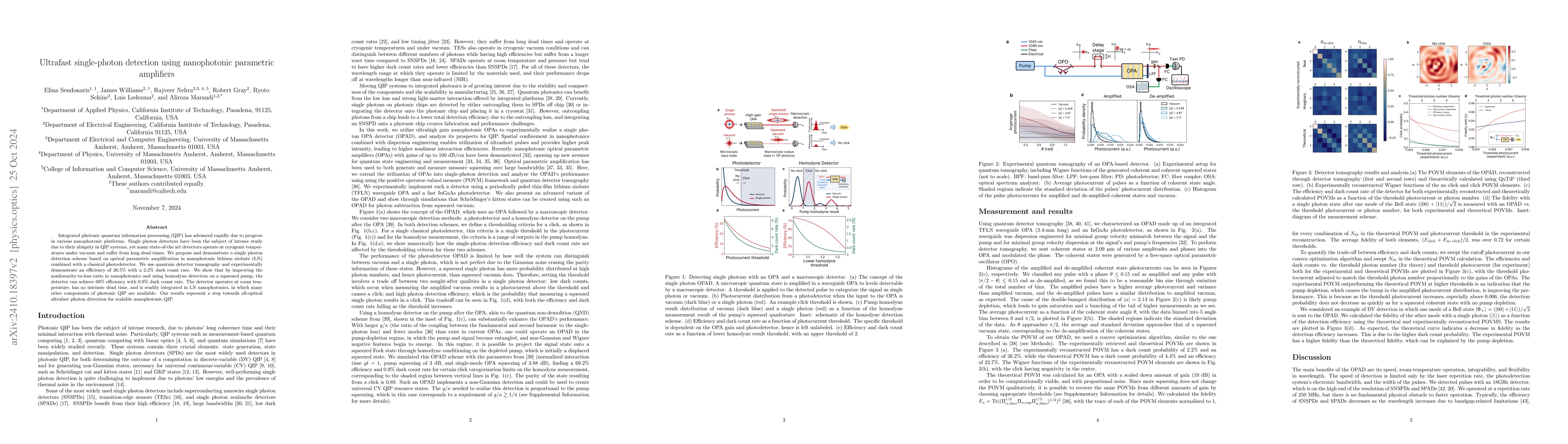 Thumbnail for Ultrafast single-photon detection using nanophotonic parametric
  amplifiers