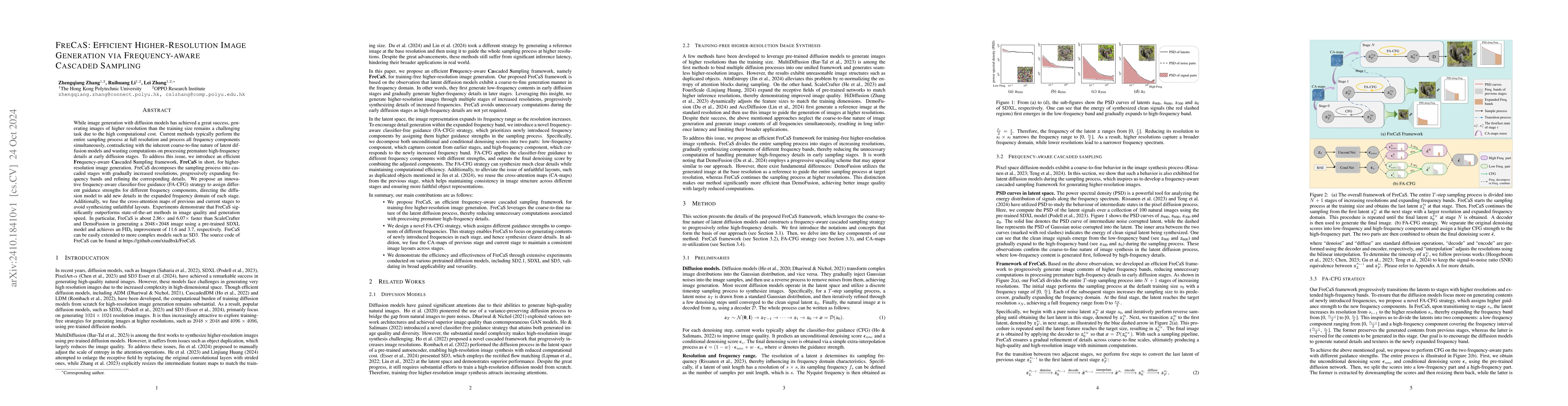 Thumbnail for FreCaS: Efficient Higher-Resolution Image Generation via Frequency-aware
  Cascaded Sampling