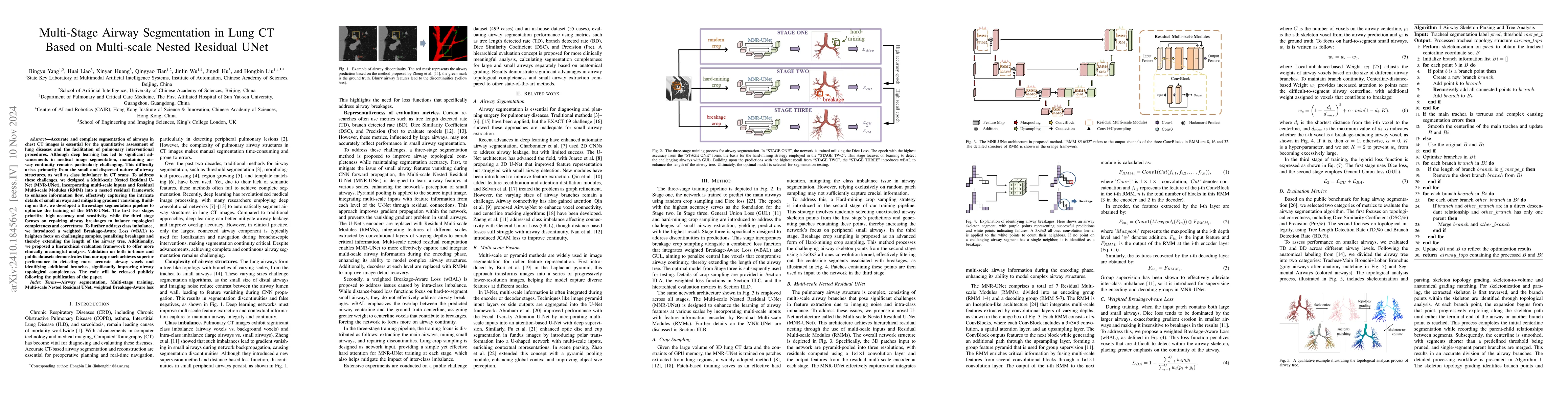 Thumbnail for Multi-Stage Airway Segmentation in Lung CT Based on Multi-scale Nested
  Residual UNet