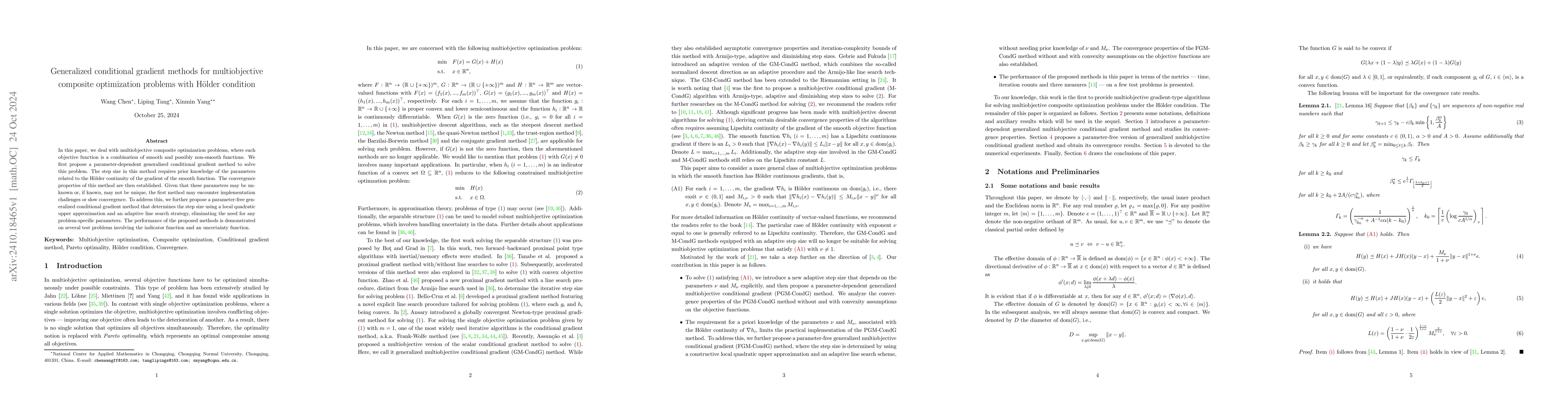 Thumbnail for Generalized conditional gradient methods for multiobjective composite
  optimization problems with H{ö}lder condition