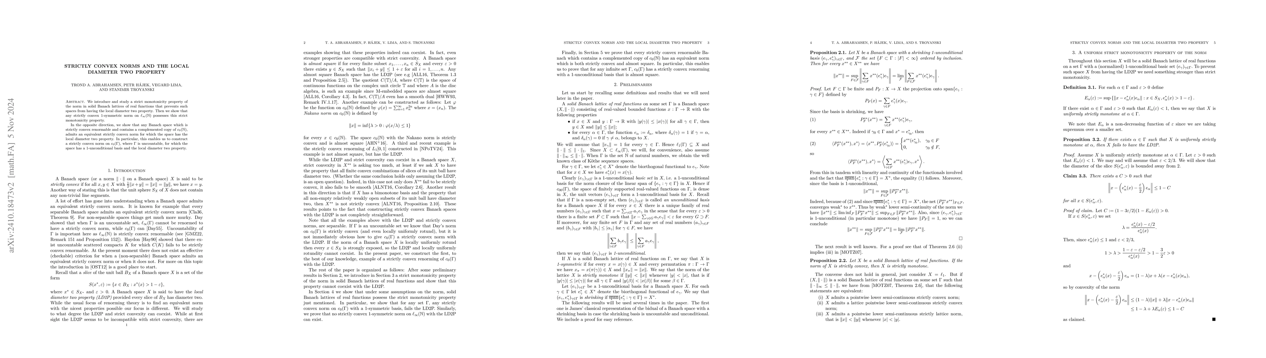 Thumbnail for Strictly convex norms and the local diameter two property