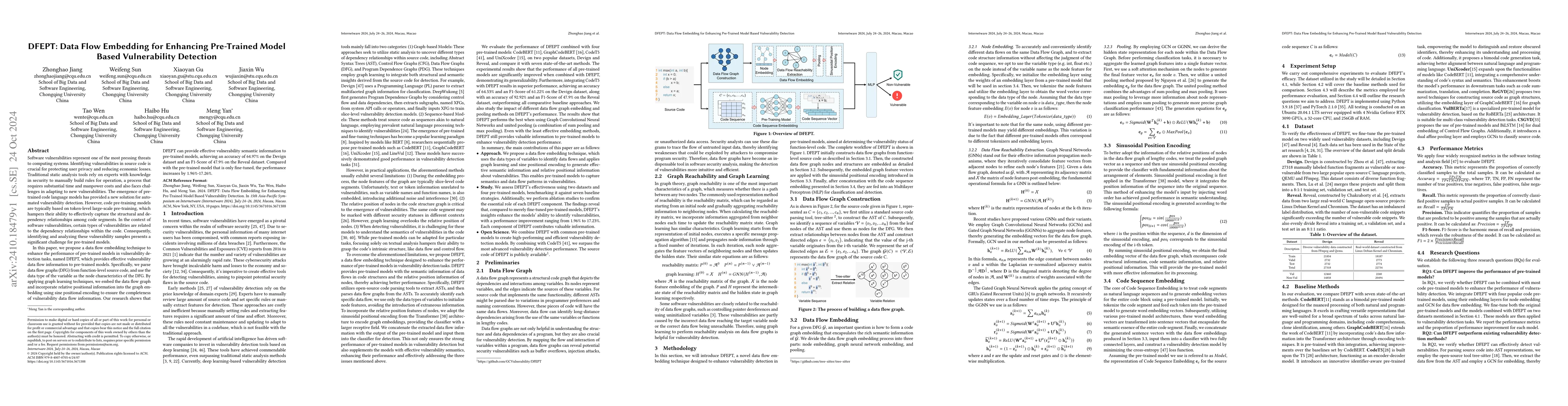 Thumbnail for DFEPT: Data Flow Embedding for Enhancing Pre-Trained Model Based
  Vulnerability Detection