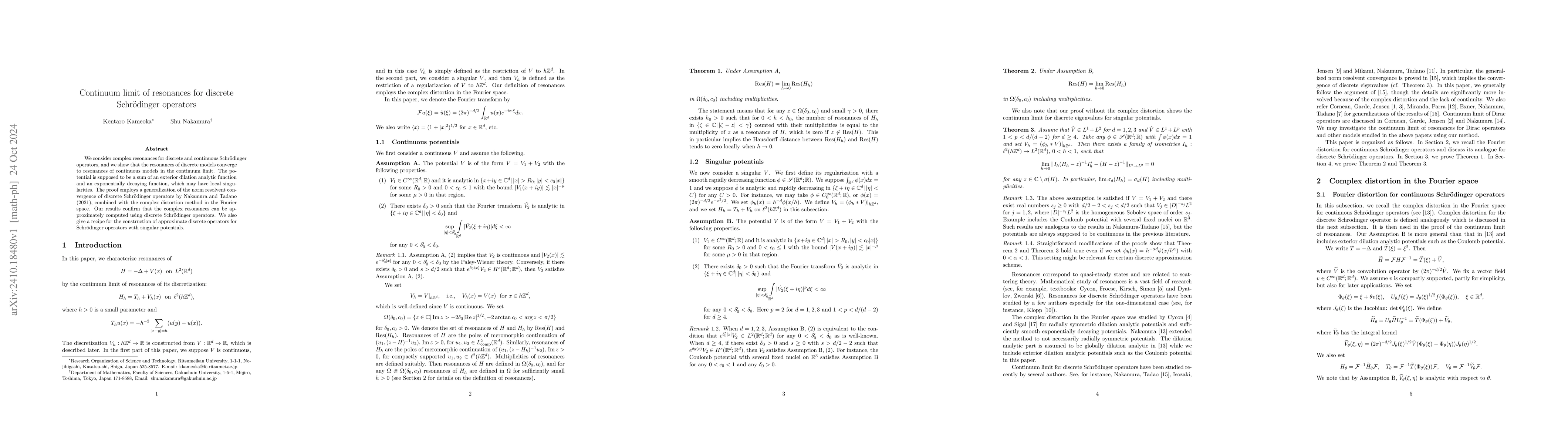 Thumbnail for Continuum limit of resonances for discrete Schrödinger operators
