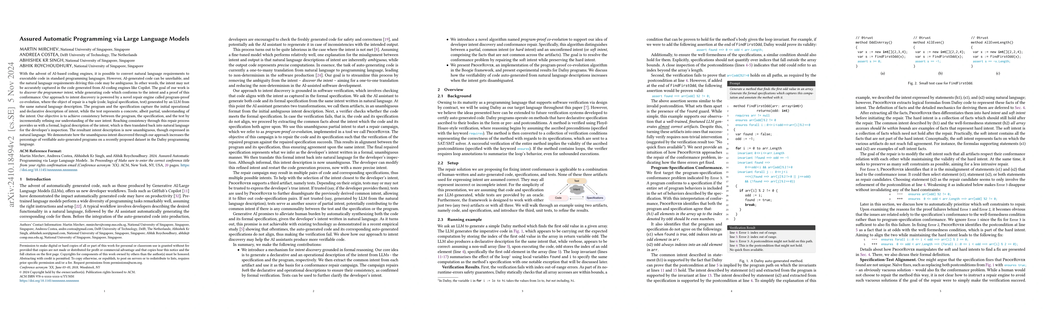 Thumbnail for Assured Automatic Programming via Large Language Models