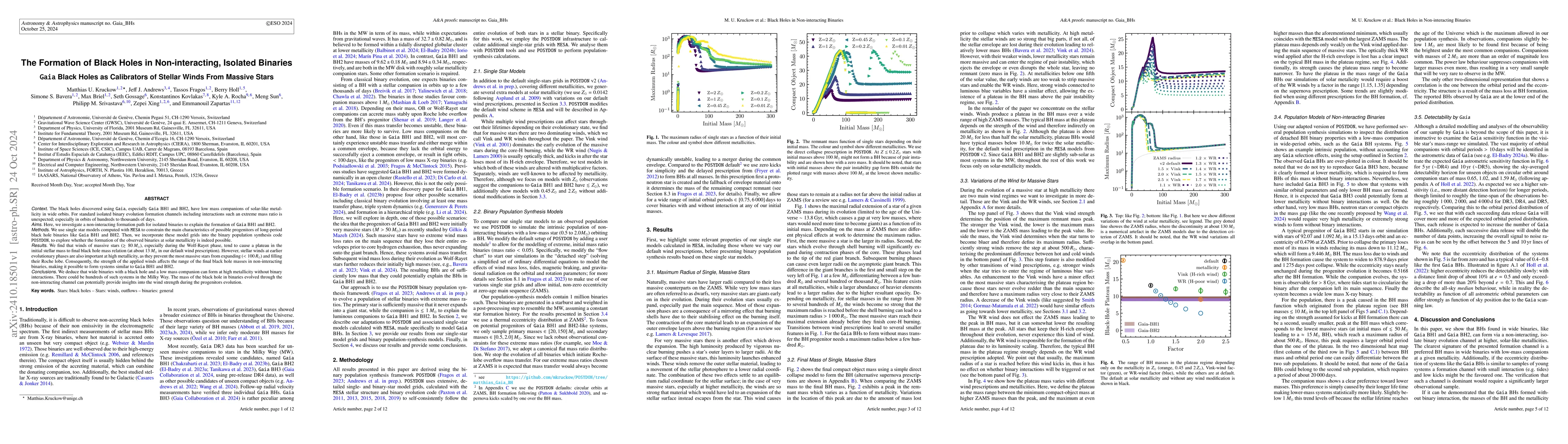 Thumbnail for The Formation of Black Holes in Non-interacting, Isolated Binaries. Gaia
  Black Holes as Calibrators of Stellar Winds From Massive Stars