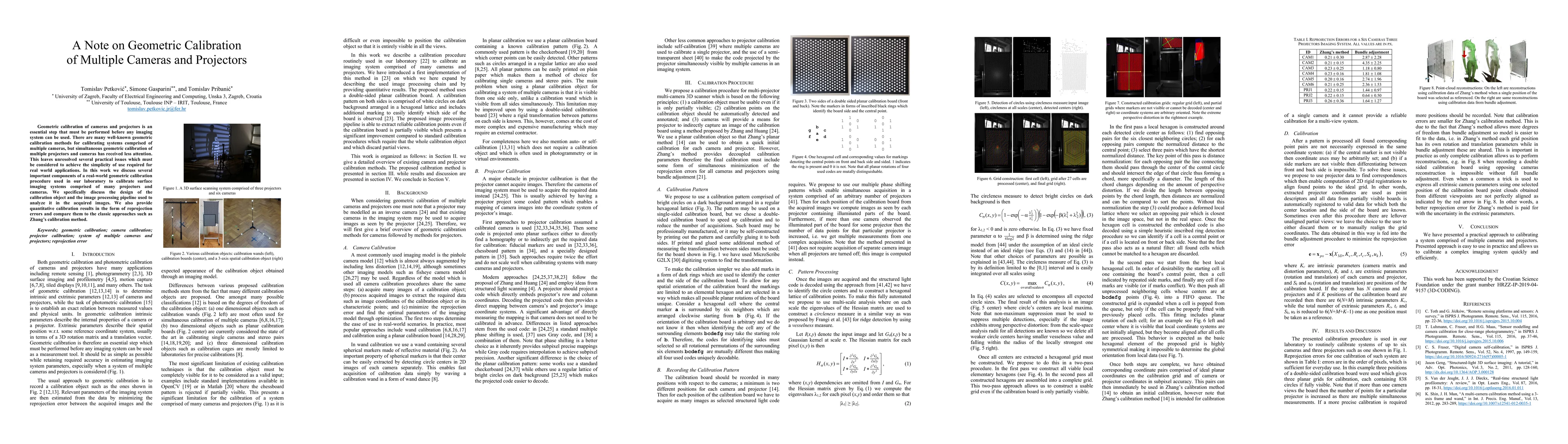 Thumbnail for A Note on Geometric Calibration of Multiple Cameras and Projectors