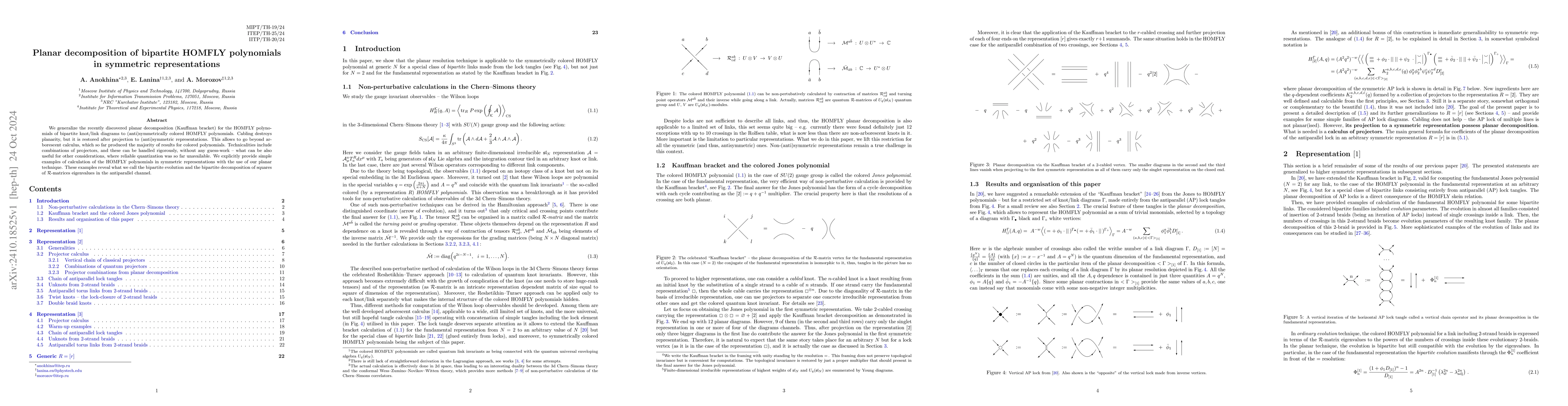 Thumbnail for Planar decomposition of bipartite HOMFLY polynomials in symmetric
  representations