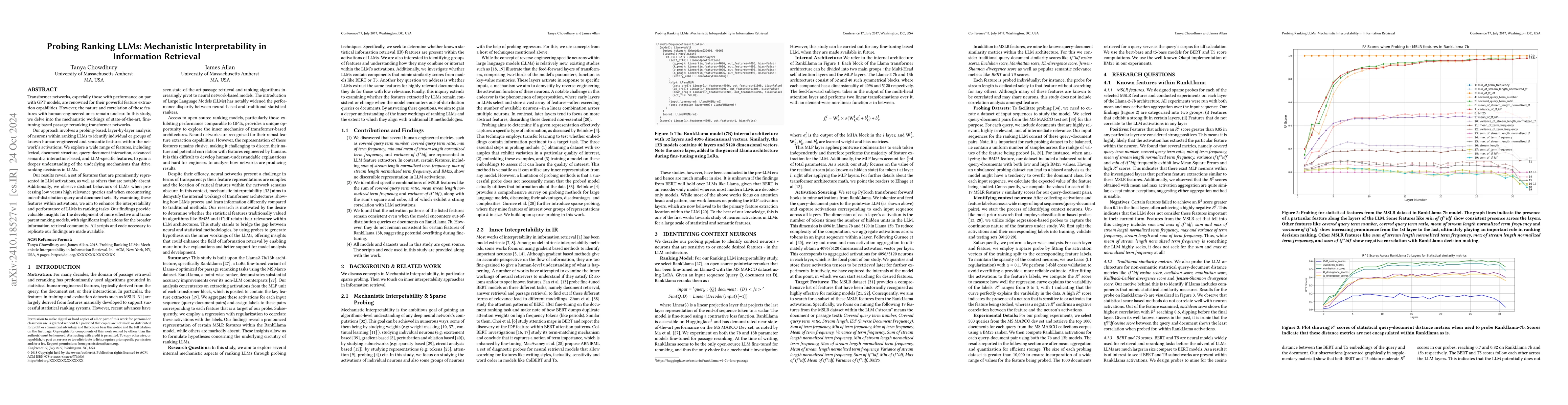 Thumbnail for Probing Ranking LLMs: Mechanistic Interpretability in Information
  Retrieval