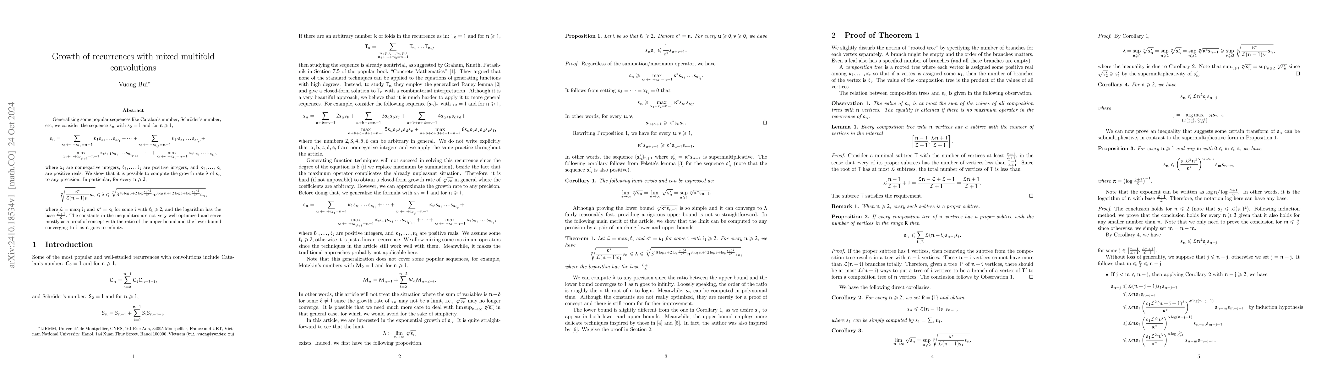 Thumbnail for Growth of recurrences with mixed multifold convolutions