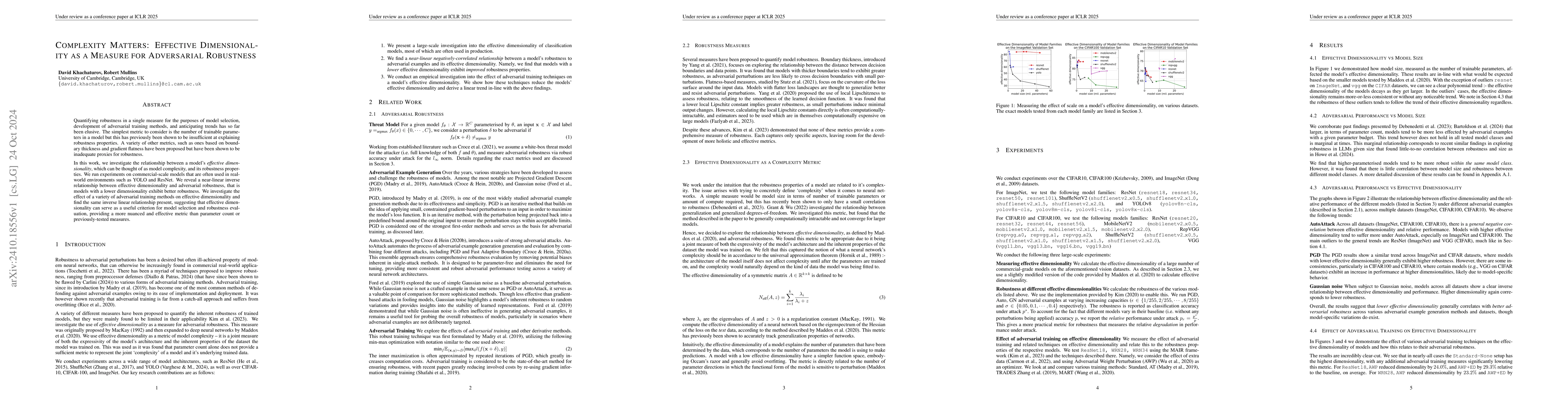 Thumbnail for Complexity Matters: Effective Dimensionality as a Measure for
  Adversarial Robustness