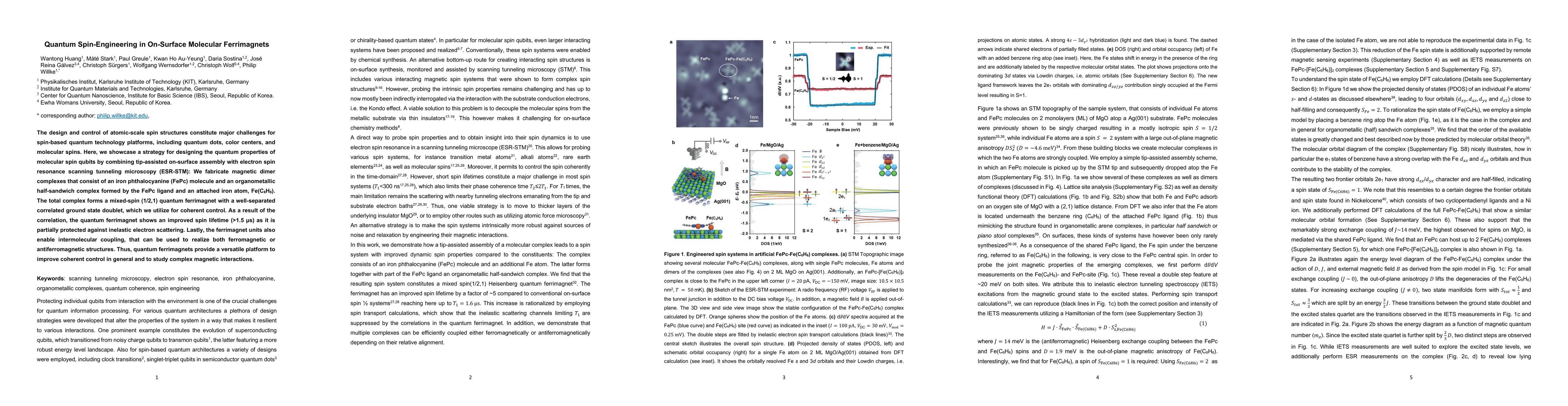 Thumbnail for Quantum Spin-Engineering in On-Surface Molecular Ferrimagnets