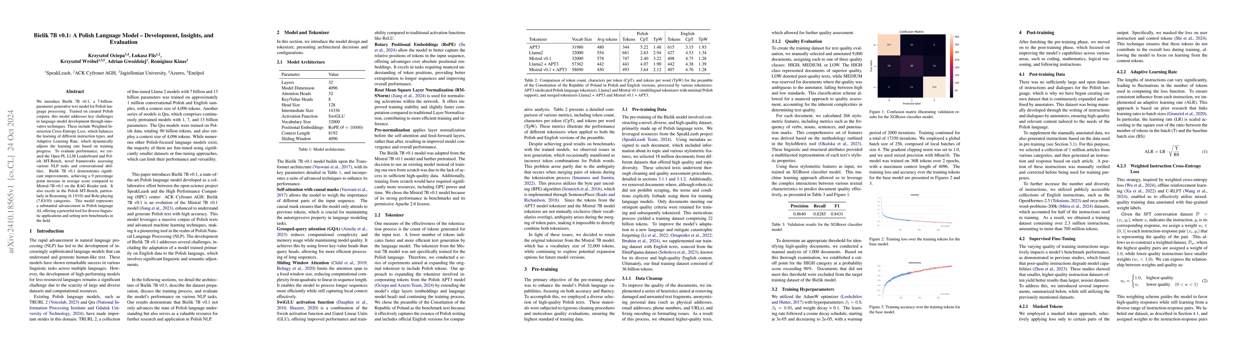 Thumbnail for Bielik 7B v0.1: A Polish Language Model -- Development, Insights, and
  Evaluation