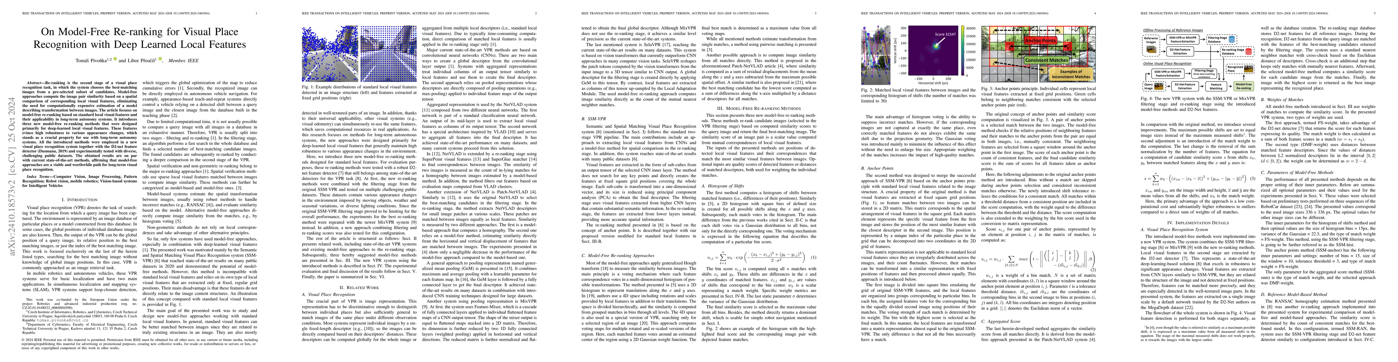 Thumbnail for On Model-Free Re-ranking for Visual Place Recognition with Deep Learned
  Local Features