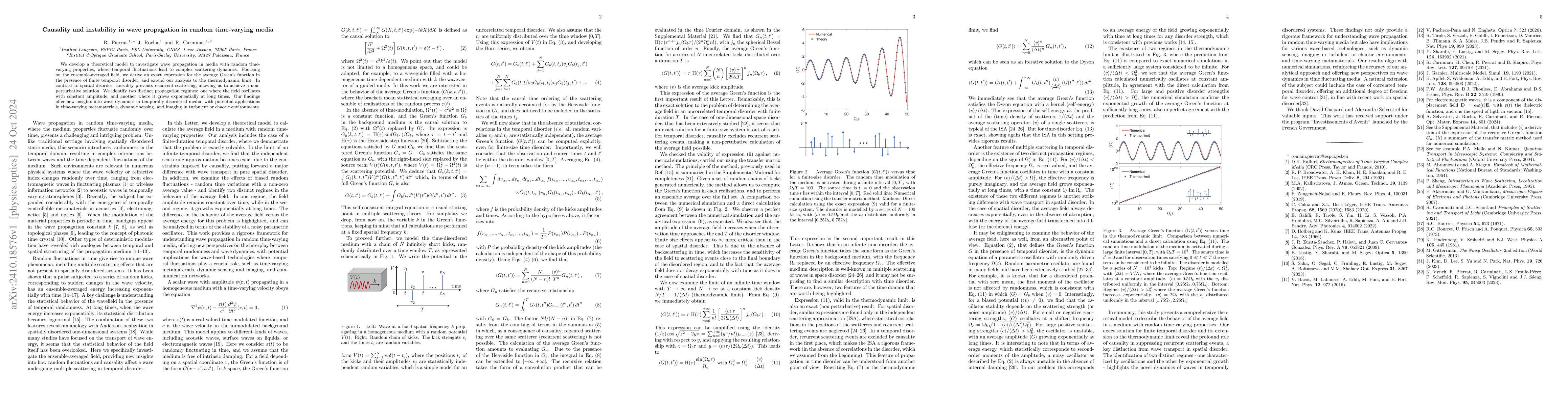 Thumbnail for Causality and instability in wave propagation in random time-varying
  media