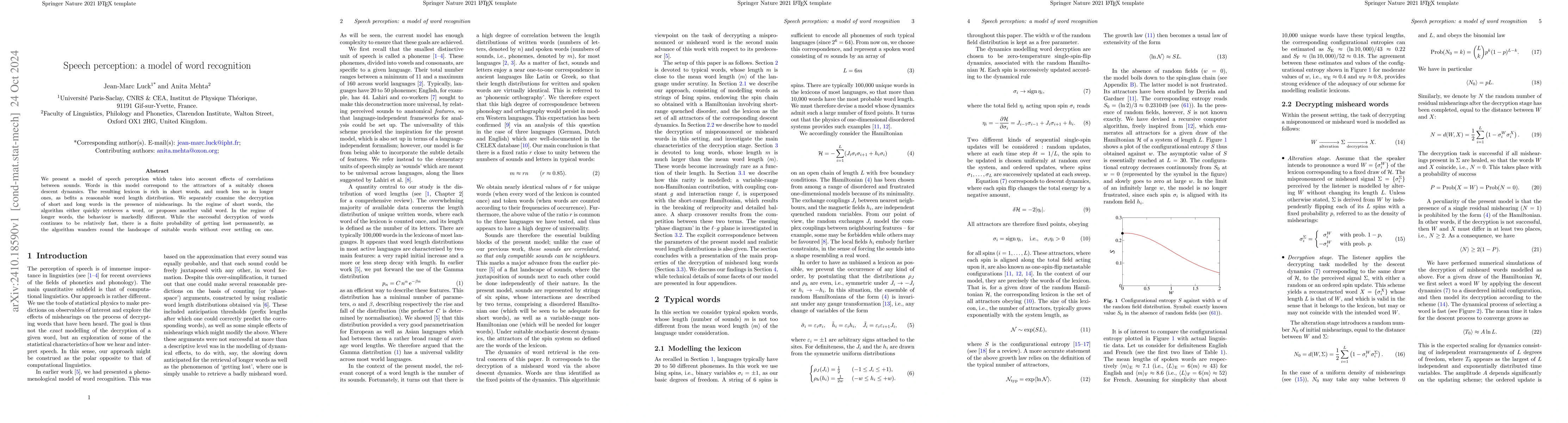 Thumbnail for Speech perception: a model of word recognition