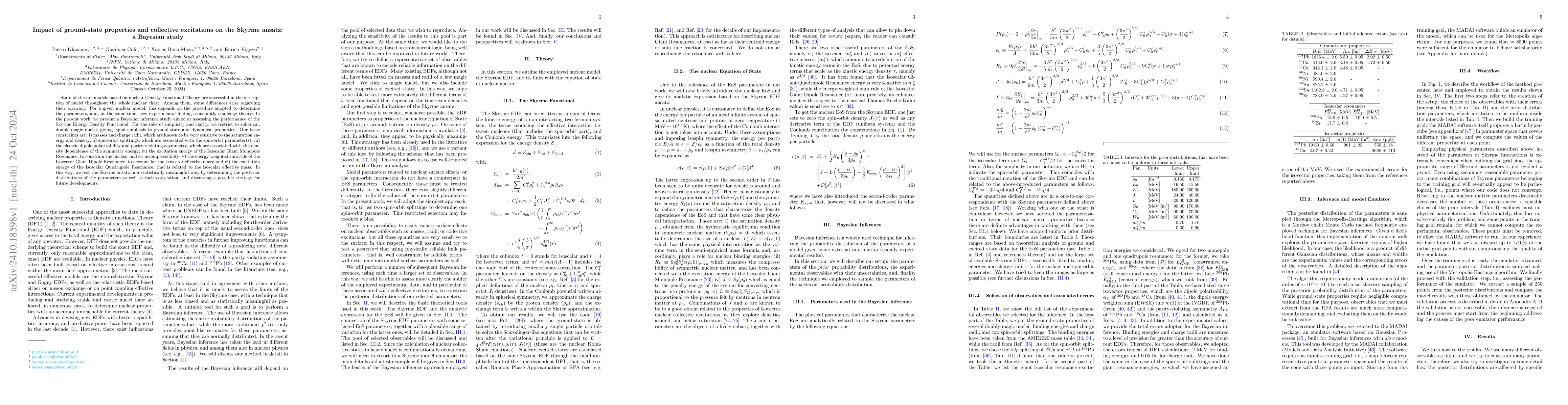 Thumbnail for Impact of ground-state properties and collective excitations on the
  Skyrme ansatz: a Bayesian study