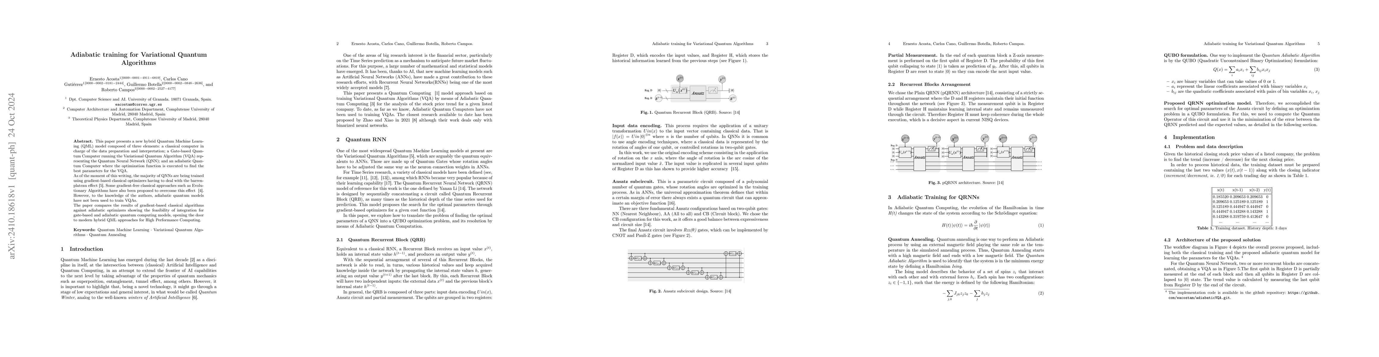 Thumbnail for Adiabatic training for Variational Quantum Algorithms