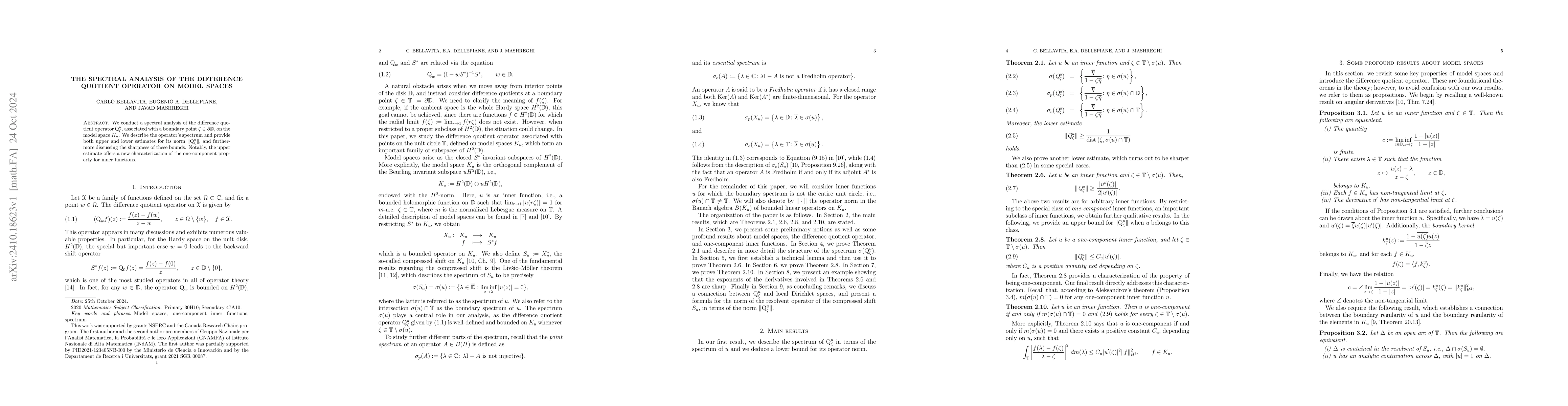 Thumbnail for The spectral analysis of the difference quotient operator on model
  spaces