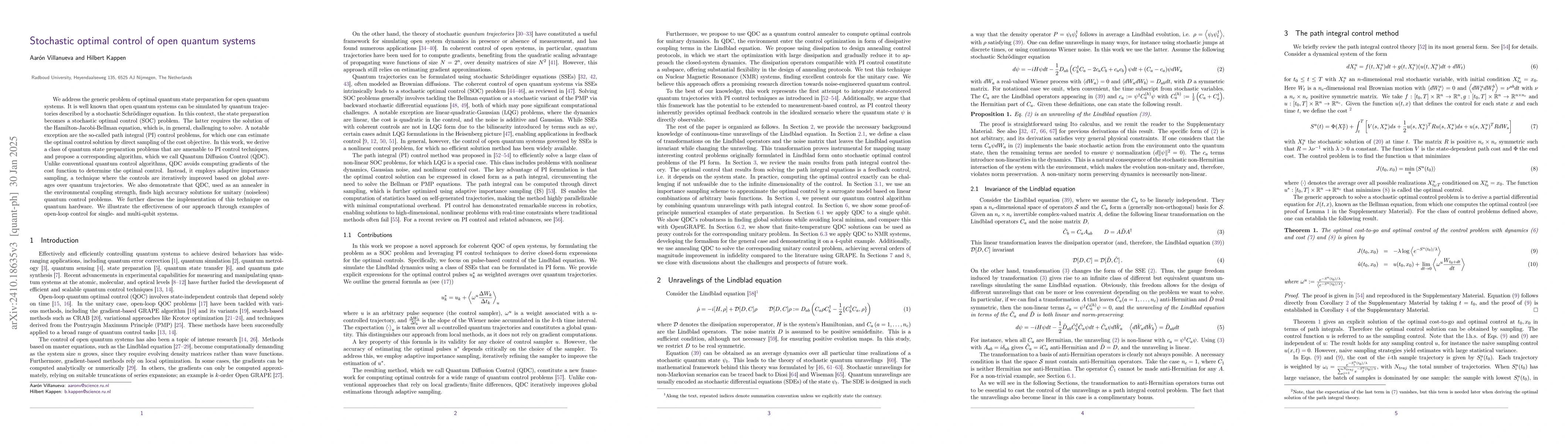 Thumbnail for Stochastic optimal control of open quantum systems