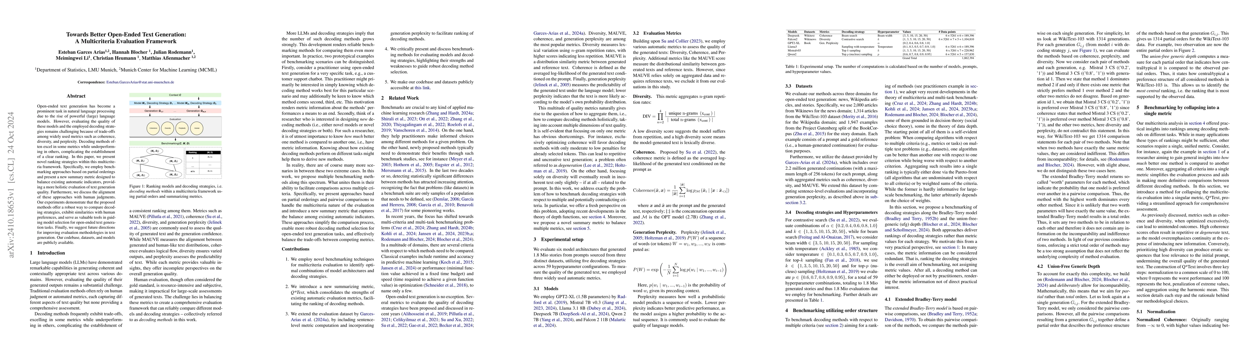 Thumbnail for Towards Better Open-Ended Text Generation: A Multicriteria Evaluation
  Framework