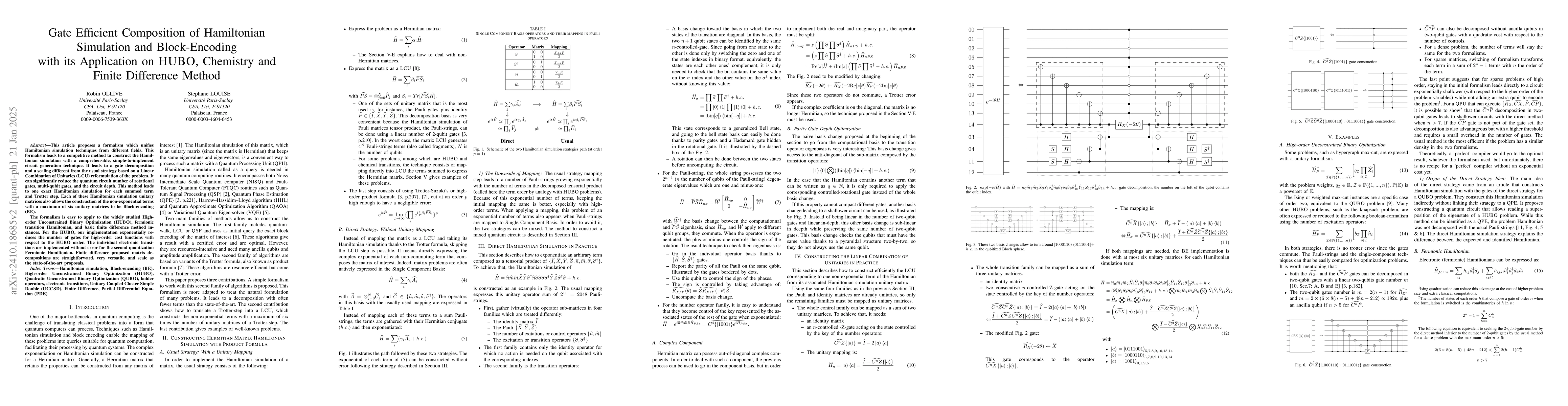 Thumbnail for Gate Efficient Composition of Hamiltonian Simulation and Block-Encoding
  with its Application on HUBO, Fermion Second-Quantization Operators and
  Finite Difference Method