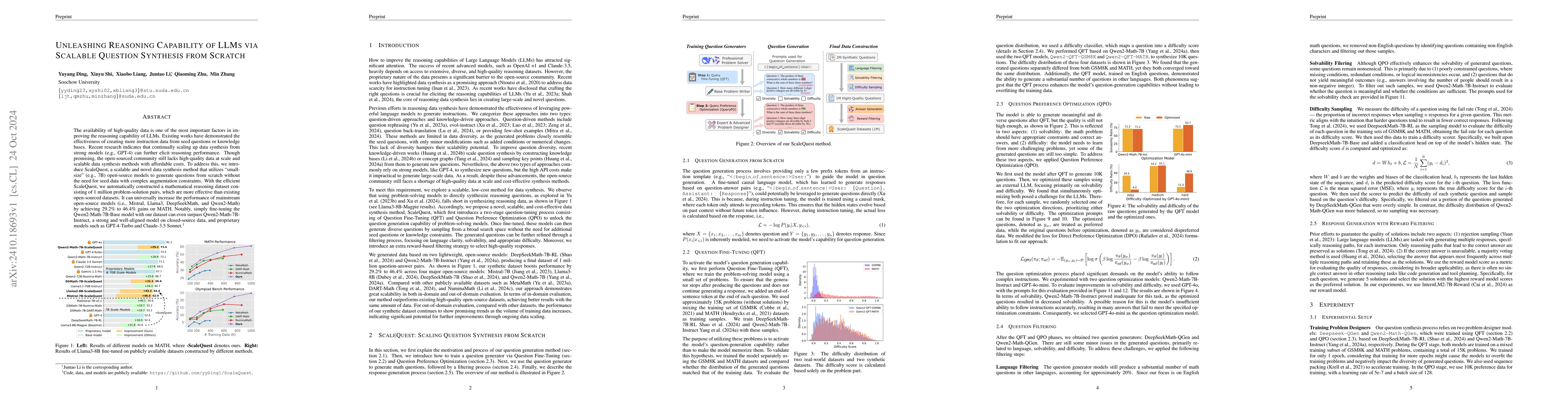 Thumbnail for Unleashing Reasoning Capability of LLMs via Scalable Question Synthesis
  from Scratch