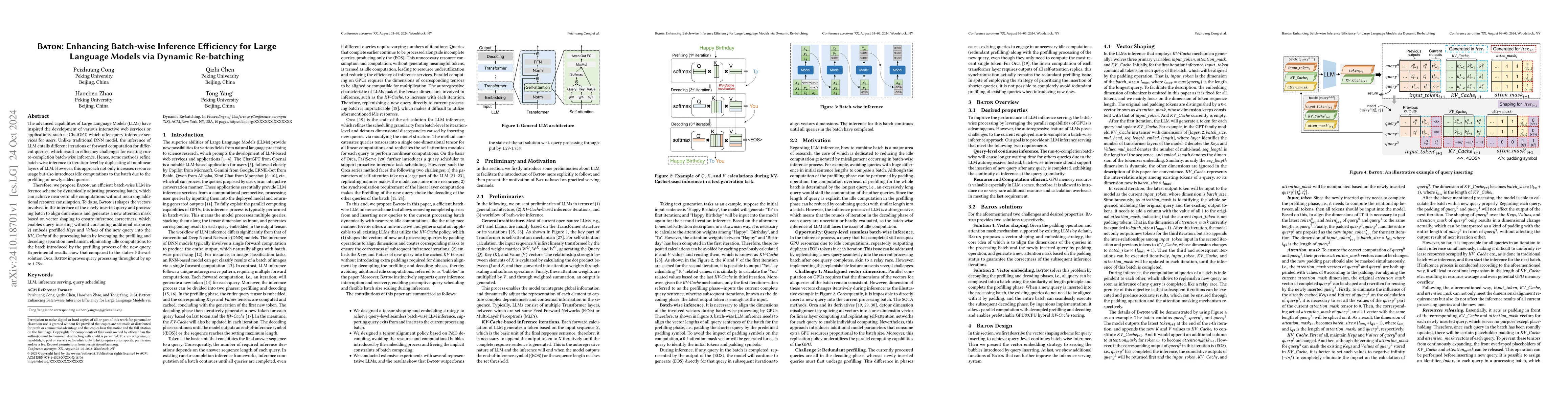 Thumbnail for BATON: Enhancing Batch-wise Inference Efficiency for Large Language
  Models via Dynamic Re-batching