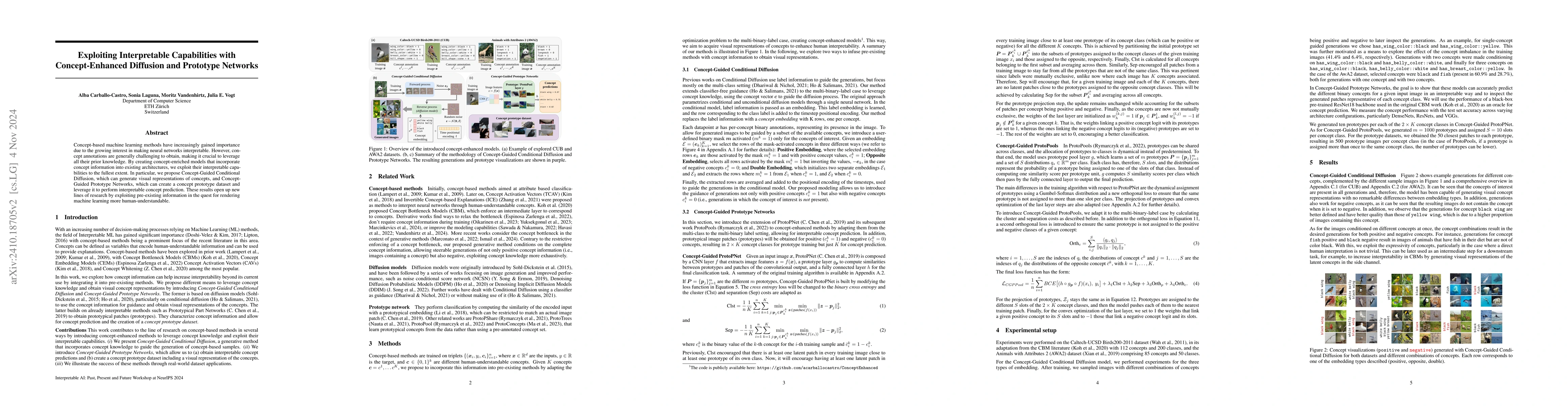 Thumbnail for Exploiting Interpretable Capabilities with Concept-Enhanced Diffusion
  and Prototype Networks
