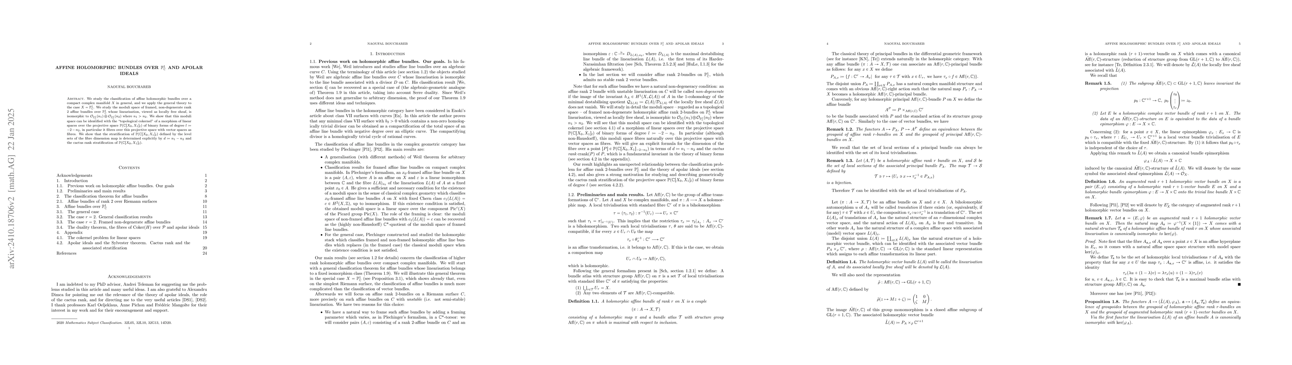 Thumbnail for Affine holomorphic bundles over $\mathbb{P}^1_\mathbb{C}$ and apolar
  ideals
