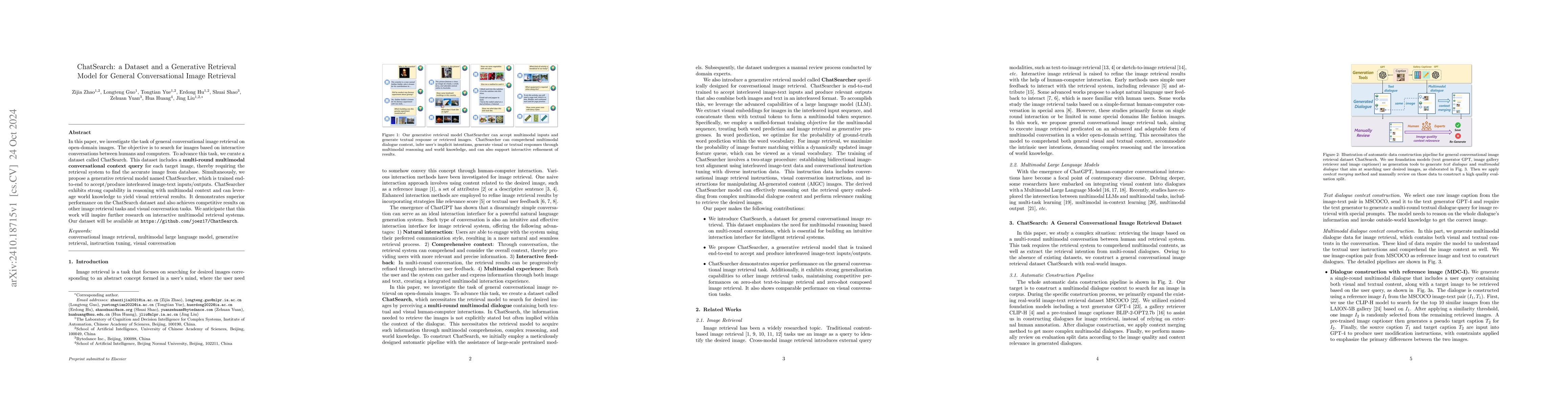 Thumbnail for ChatSearch: a Dataset and a Generative Retrieval Model for General
  Conversational Image Retrieval