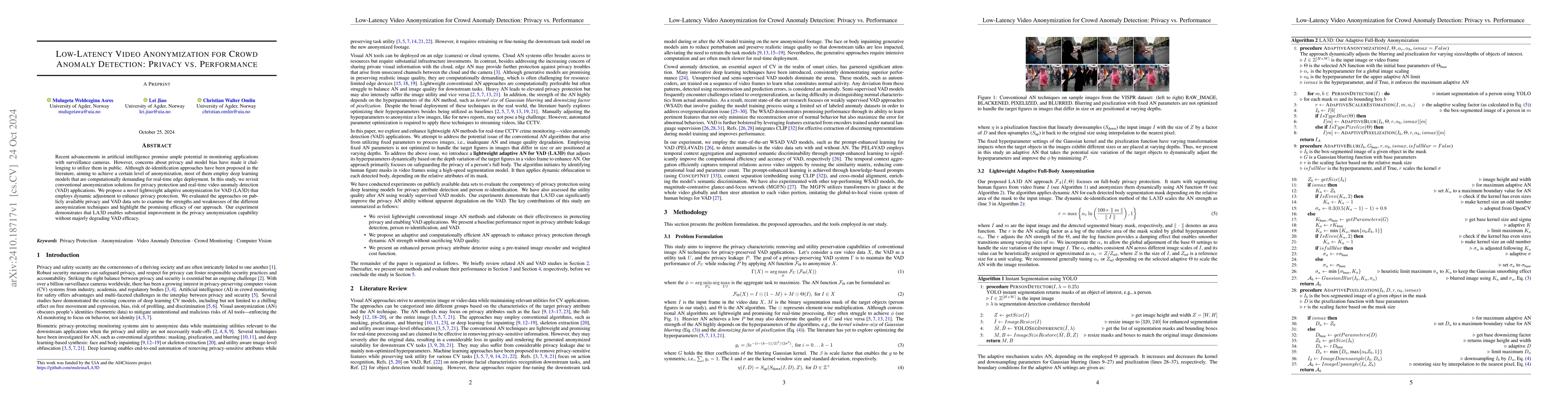 Thumbnail for Low-Latency Video Anonymization for Crowd Anomaly Detection: Privacy vs.
  Performance