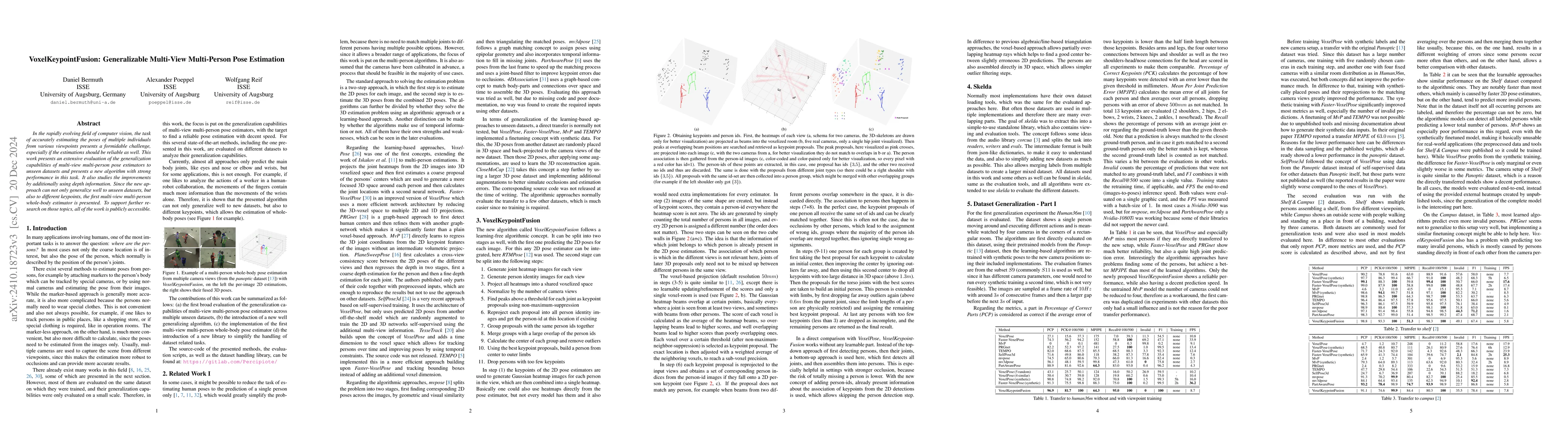 Thumbnail for VoxelKeypointFusion: Generalizable Multi-View Multi-Person Pose
  Estimation