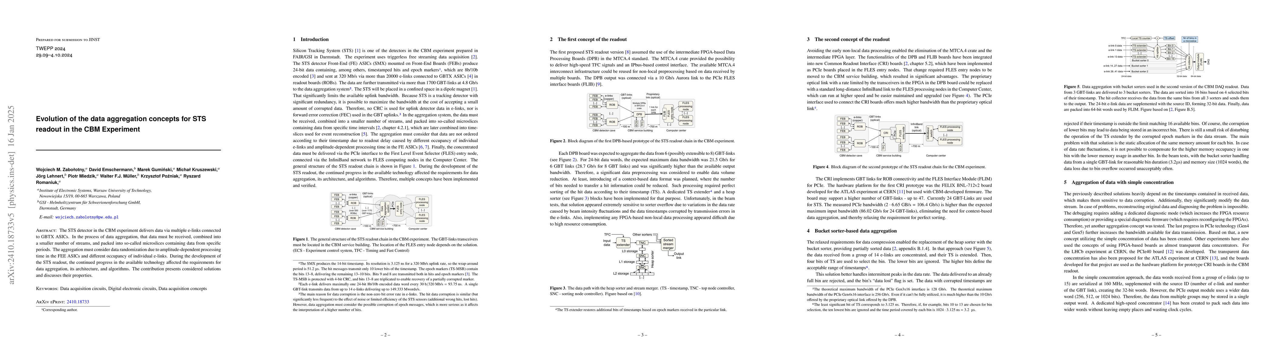 Thumbnail for Evolution of the data aggregation concepts for STS readout in the CBM
  Experiment