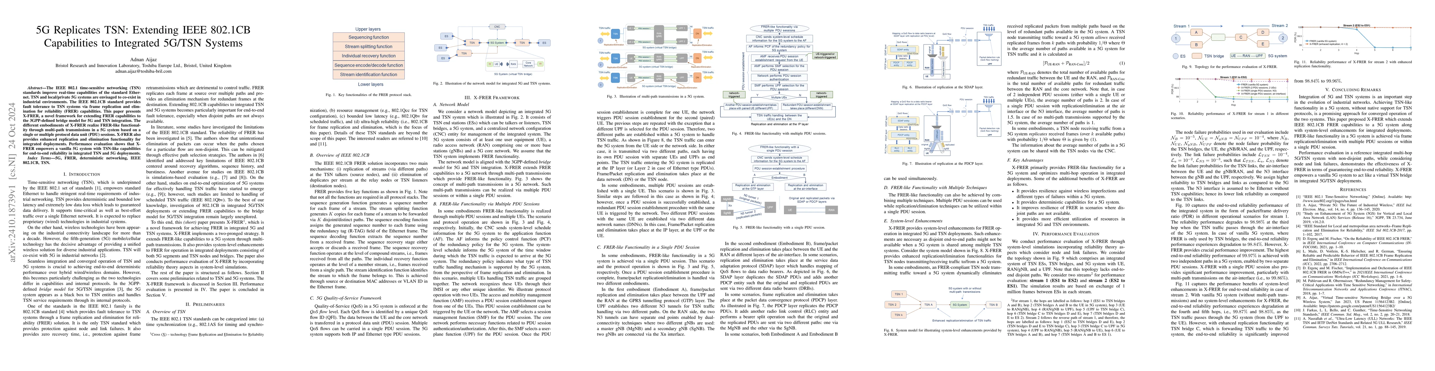 Thumbnail for 5G Replicates TSN: Extending IEEE 802.1CB Capabilities to Integrated
  5G/TSN Systems