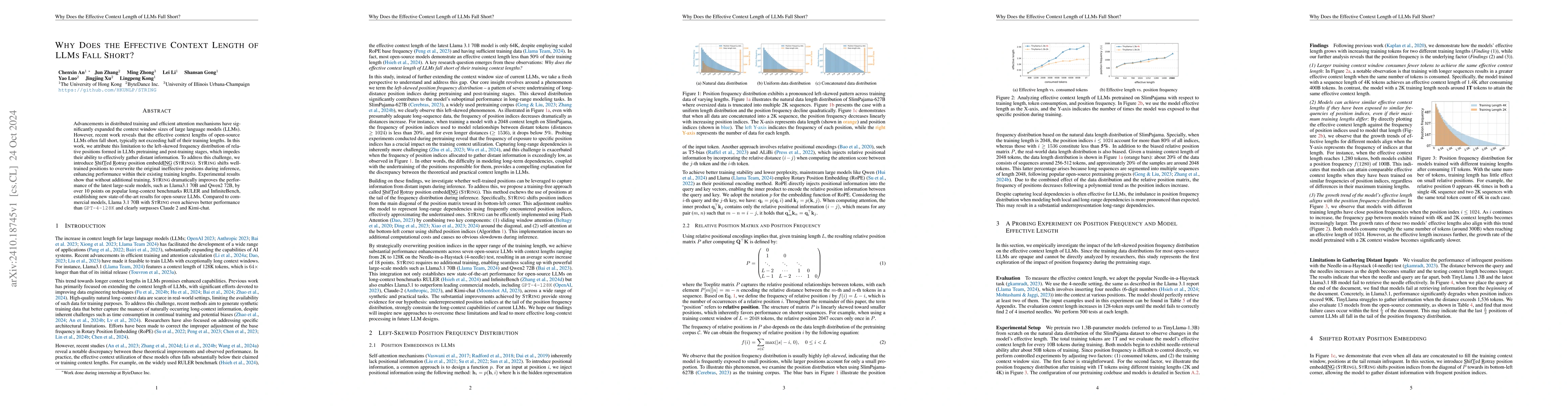Thumbnail for Why Does the Effective Context Length of LLMs Fall Short?