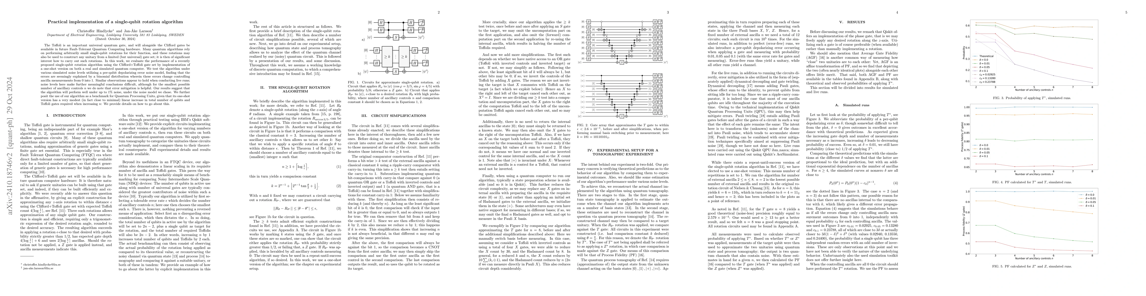 Thumbnail for Practical implementation of a single-qubit rotation algorithm