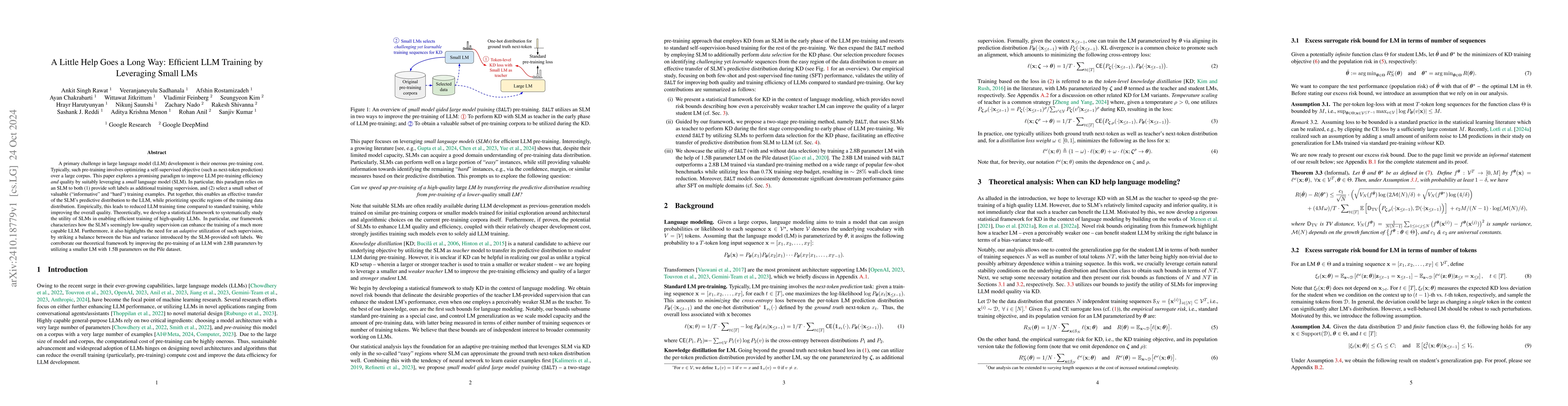 Thumbnail for A Little Help Goes a Long Way: Efficient LLM Training by Leveraging
  Small LMs