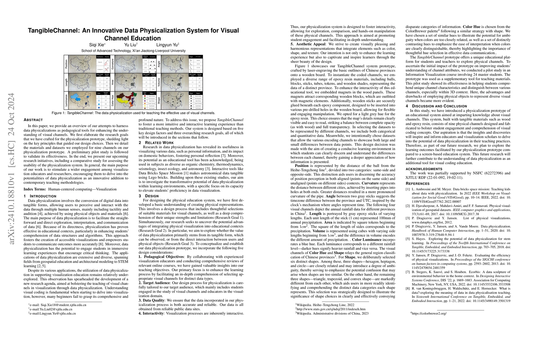 Thumbnail for TangibleChannel: An Innovative Data Physicalization System for Visual
  Channel Education