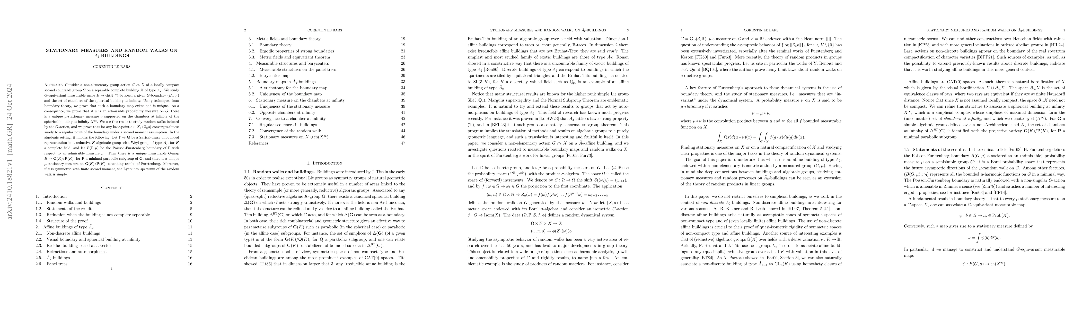 Thumbnail for Stationary measures and random walks on $\tilde{A}_2$-buildings