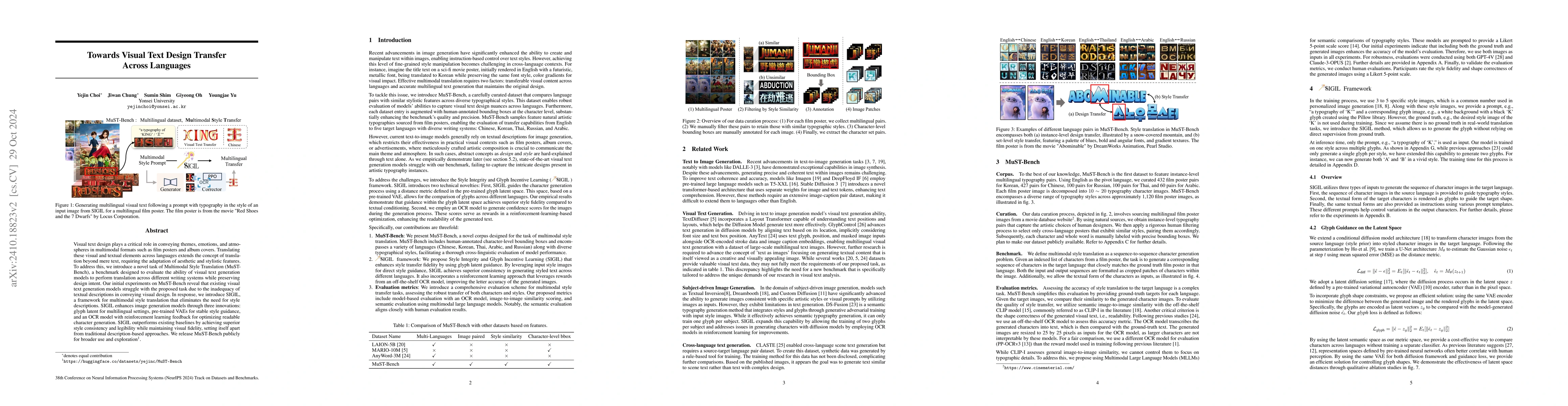 Thumbnail for Towards Visual Text Design Transfer Across Languages