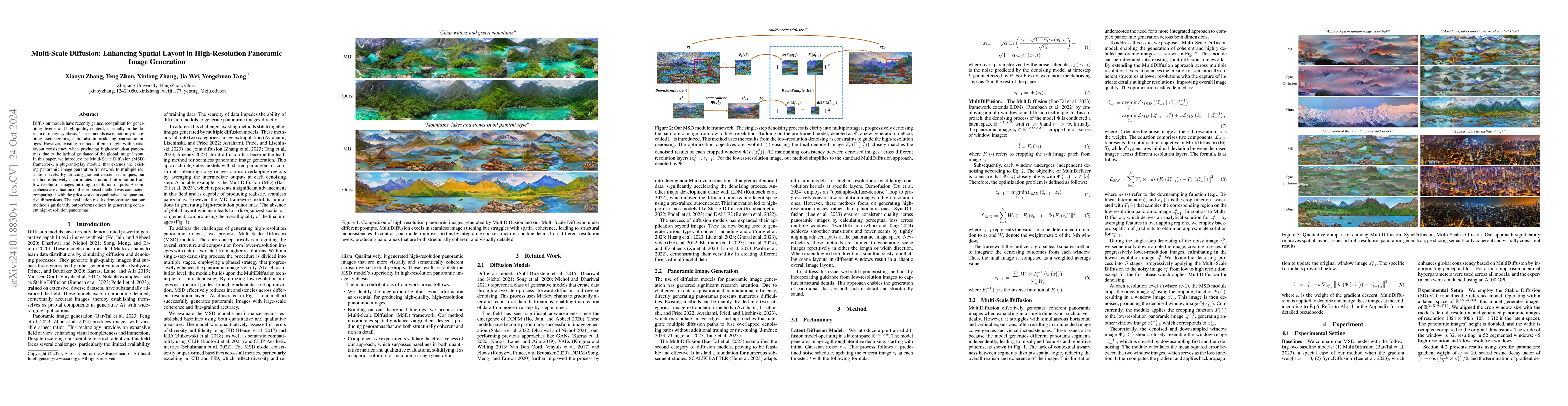 Thumbnail for Multi-Scale Diffusion: Enhancing Spatial Layout in High-Resolution
  Panoramic Image Generation