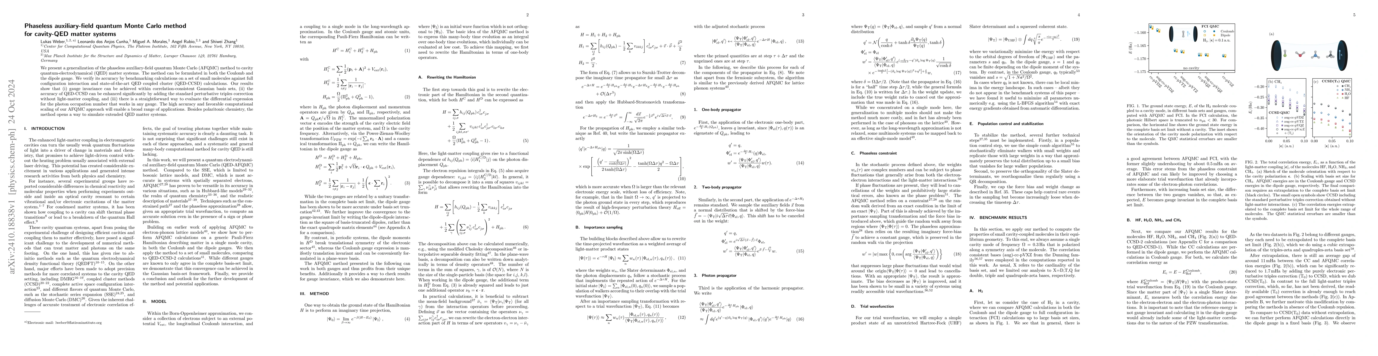 Thumbnail for Phaseless auxiliary-field quantum Monte Carlo method for cavity-QED
  matter systems