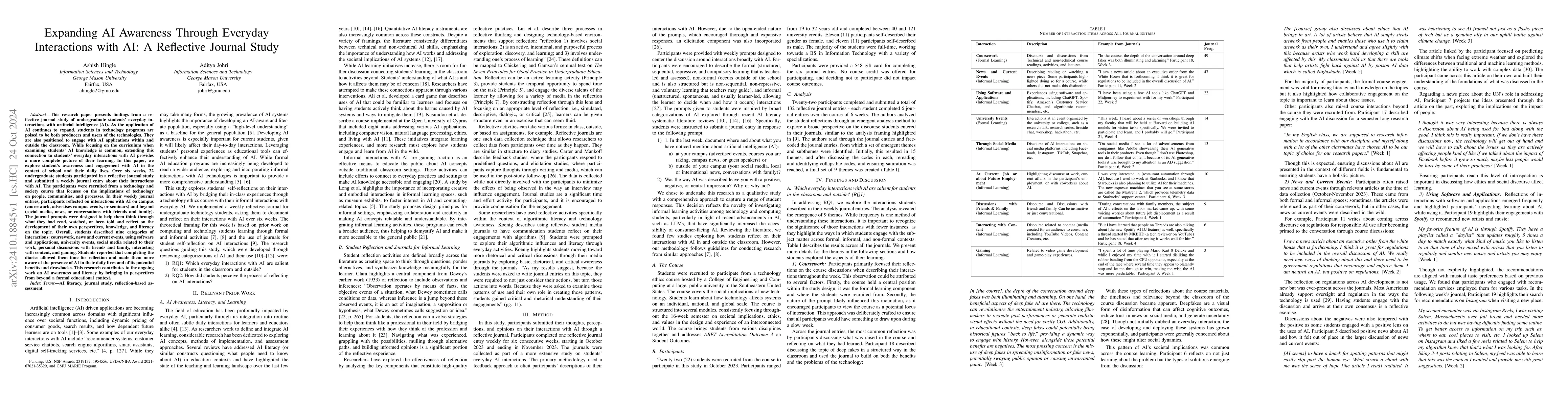 Thumbnail for Expanding AI Awareness Through Everyday Interactions with AI: A
  Reflective Journal Study