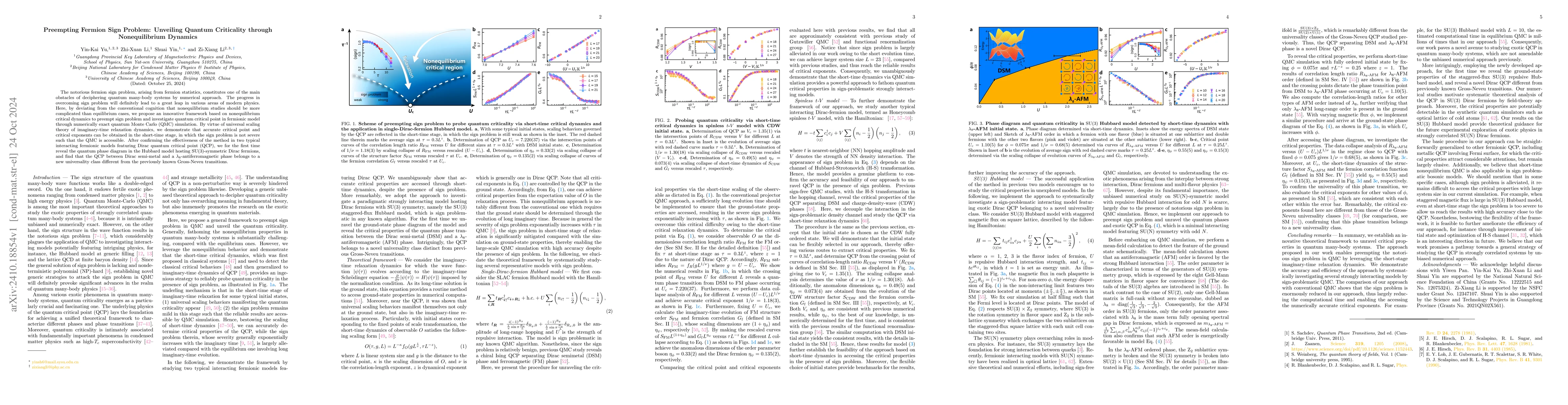 Thumbnail for Preempting Fermion Sign Problem: Unveiling Quantum Criticality through
  Nonequilibrium Dynamics