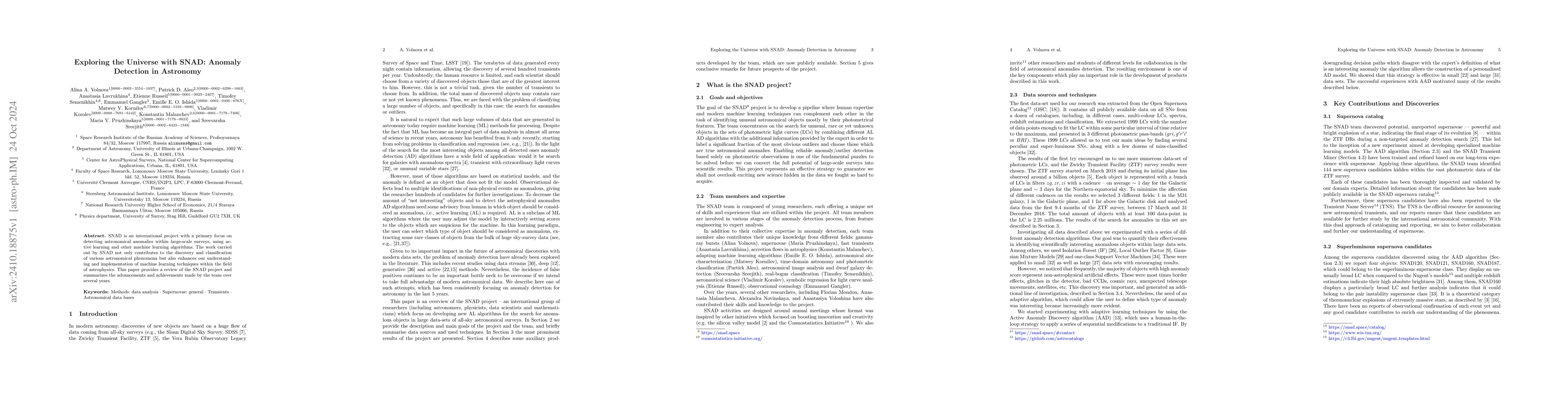 Thumbnail for Exploring the Universe with SNAD: Anomaly Detection in Astronomy