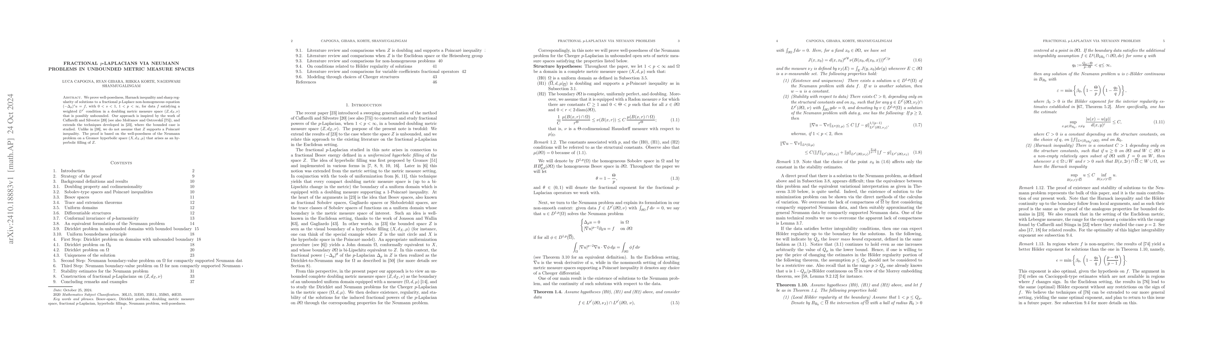 Thumbnail for Fractional $p$-Laplacians via Neumann problems in unbounded metric
  measure spaces