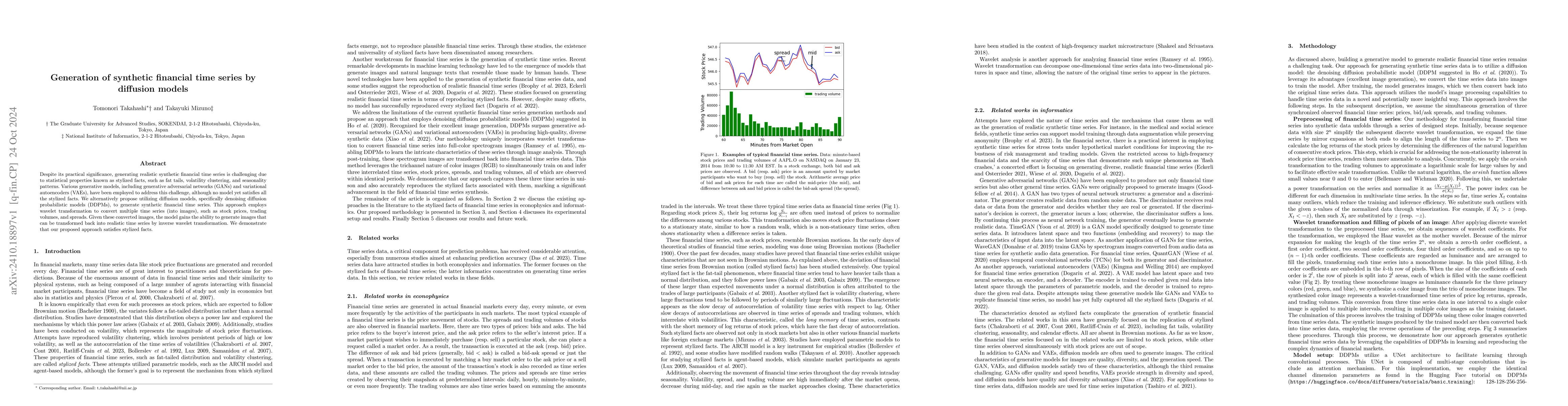 Thumbnail for Generation of synthetic financial time series by diffusion models